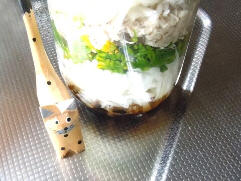 旬の菜の花と大根の海苔サラダ